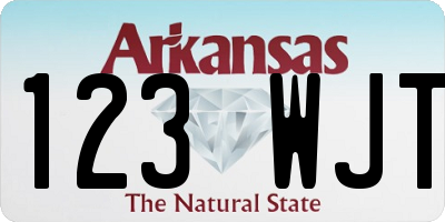 AR license plate 123WJT