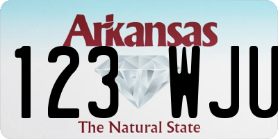 AR license plate 123WJU