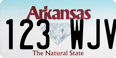 AR license plate 123WJV