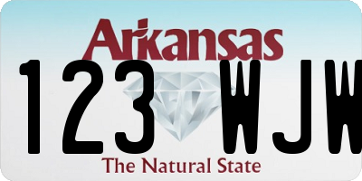 AR license plate 123WJW