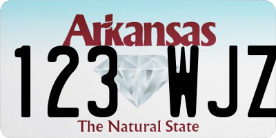 AR license plate 123WJZ