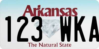 AR license plate 123WKA
