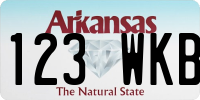 AR license plate 123WKB