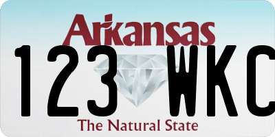 AR license plate 123WKC