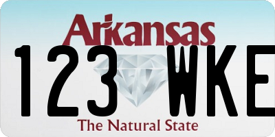 AR license plate 123WKE