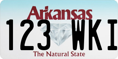AR license plate 123WKI