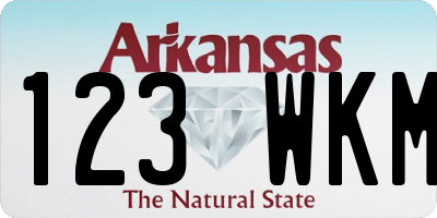 AR license plate 123WKM