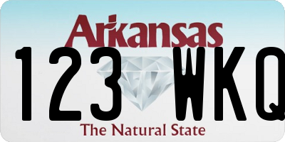 AR license plate 123WKQ