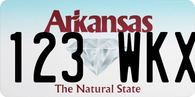 AR license plate 123WKX