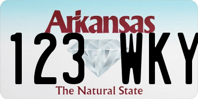 AR license plate 123WKY