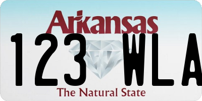 AR license plate 123WLA