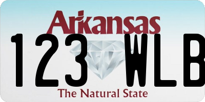 AR license plate 123WLB
