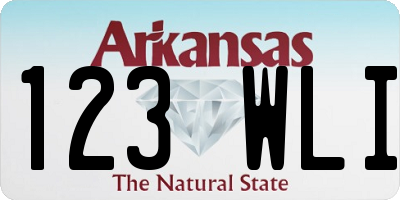 AR license plate 123WLI