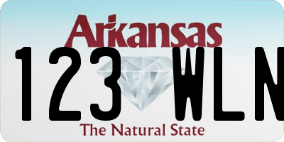 AR license plate 123WLN