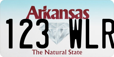 AR license plate 123WLR