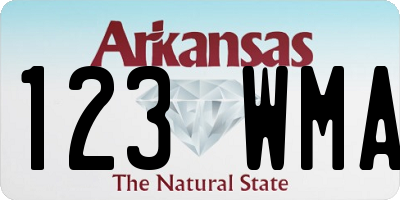 AR license plate 123WMA
