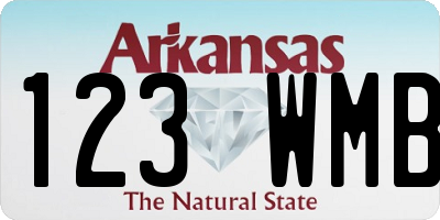 AR license plate 123WMB