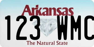AR license plate 123WMC