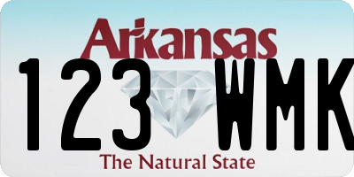 AR license plate 123WMK