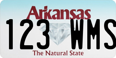 AR license plate 123WMS