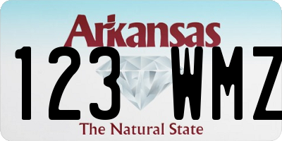 AR license plate 123WMZ