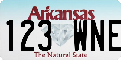 AR license plate 123WNE