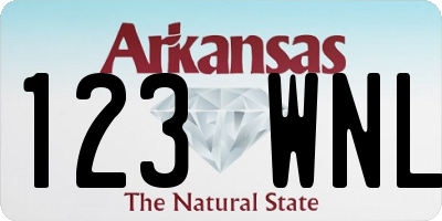 AR license plate 123WNL