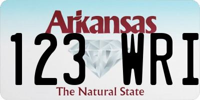 AR license plate 123WRI