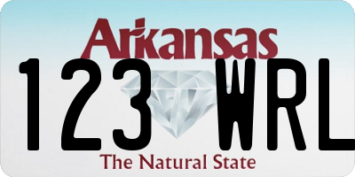 AR license plate 123WRL