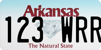 AR license plate 123WRR
