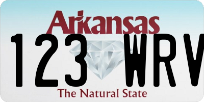 AR license plate 123WRV