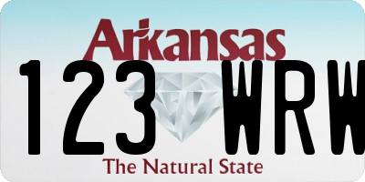 AR license plate 123WRW
