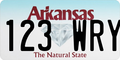 AR license plate 123WRY