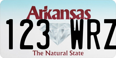 AR license plate 123WRZ
