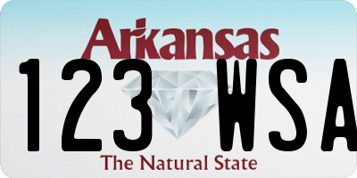 AR license plate 123WSA