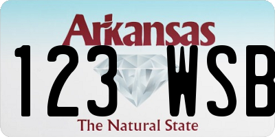 AR license plate 123WSB