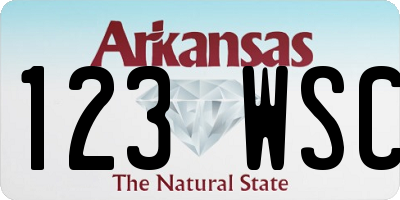 AR license plate 123WSC