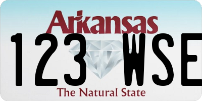 AR license plate 123WSE
