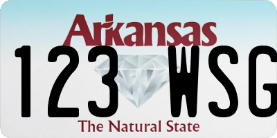 AR license plate 123WSG
