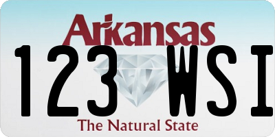 AR license plate 123WSI