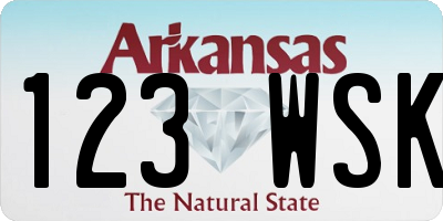 AR license plate 123WSK