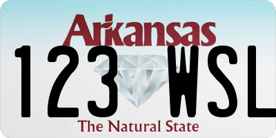 AR license plate 123WSL