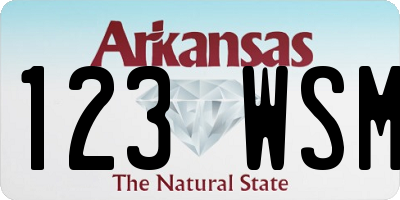 AR license plate 123WSM