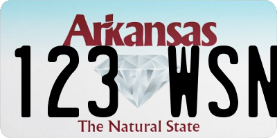 AR license plate 123WSN