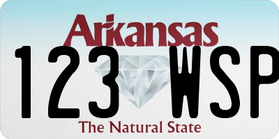 AR license plate 123WSP