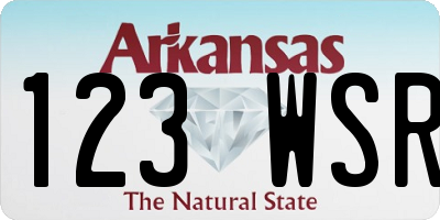 AR license plate 123WSR
