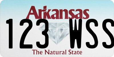 AR license plate 123WSS