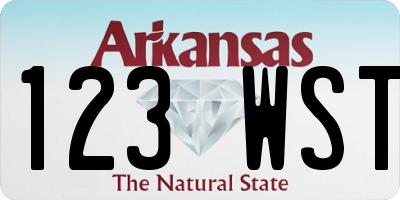 AR license plate 123WST