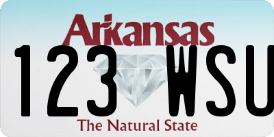 AR license plate 123WSU
