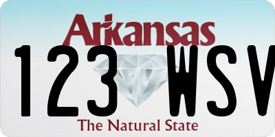 AR license plate 123WSV